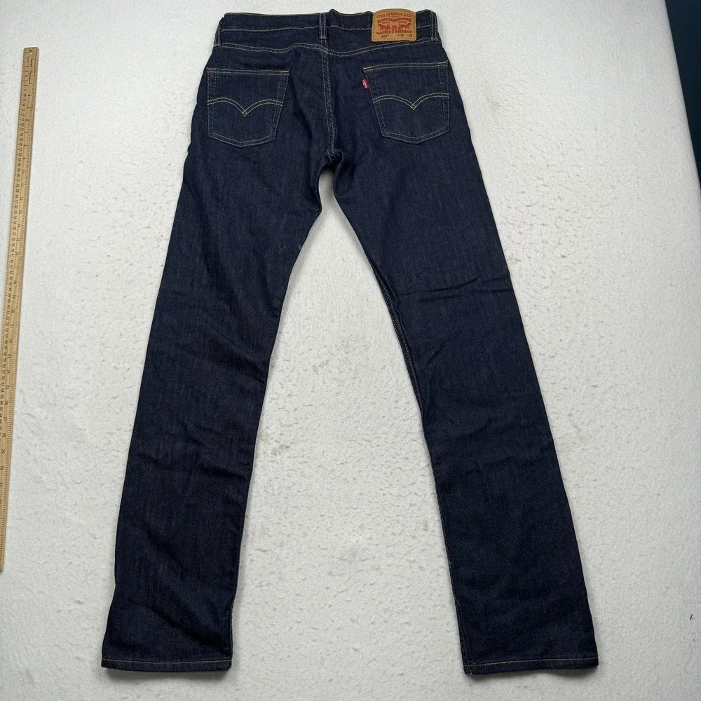 Levis 513 Jeans Mens 30x32 Dark Wash Blue Slim Straight Stretch Denim Pants